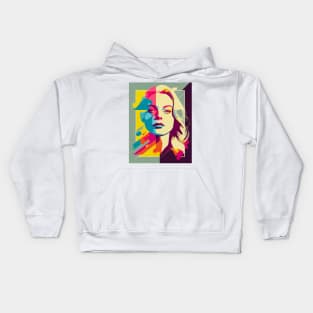 Modern woman in pop-art style portait Kids Hoodie